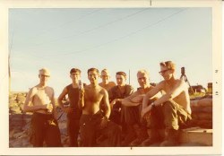 The FDC crew in the summer of 1970.  left to right: Bruce BF Dethmers, Rolland Grosdidier, Mike Lockett, Gene Selk, Dewitt Allen, Buddy (unable to remember given name), Kenneth Rogers.  Cant imagine that a better FDC crew was ever assembled anywhere!!!